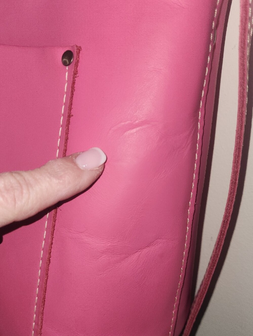 Portland Leather Margot Bubblegum Pink Smooth Leather Tote Crossbody - Picture 5 of 17